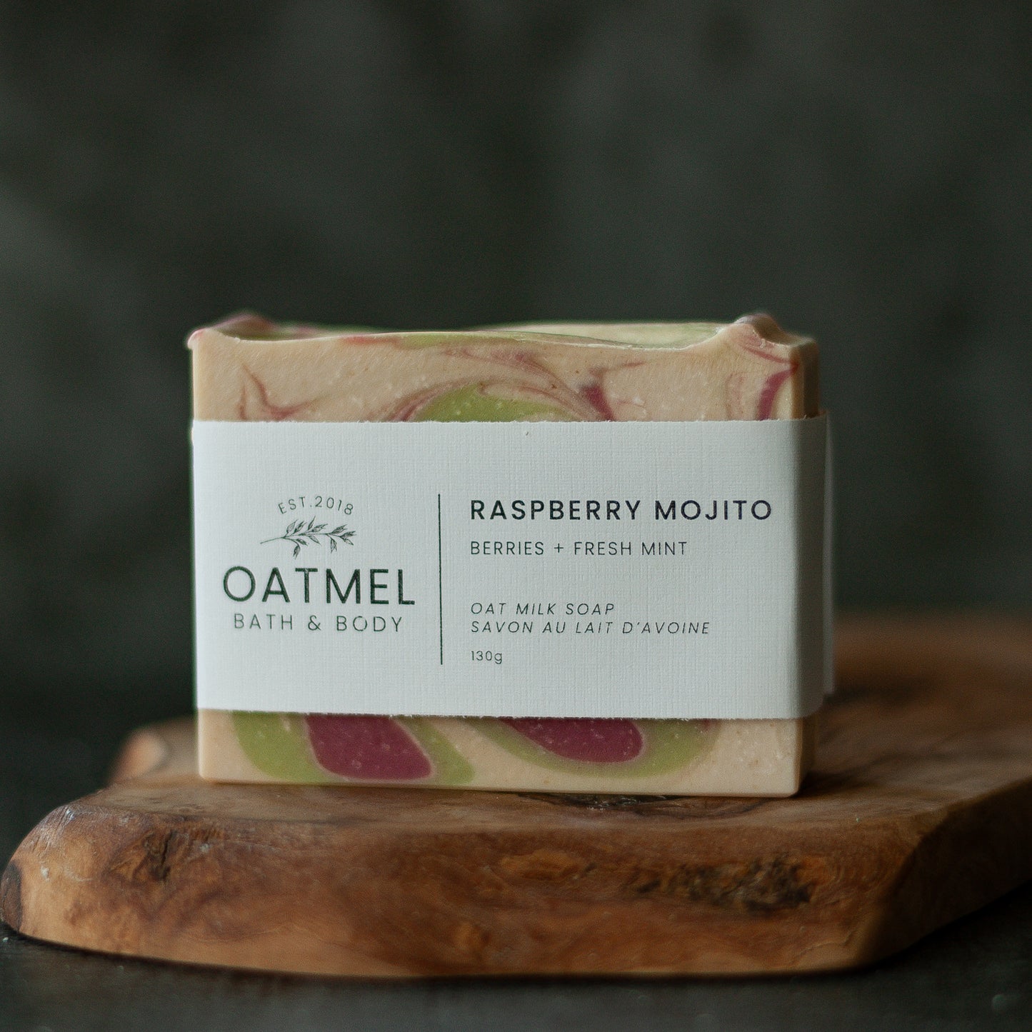 raspberry mojito oat milk soap bar