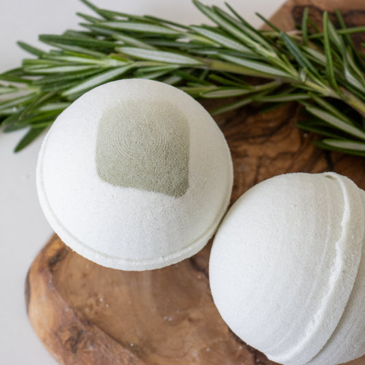 ROSEMARY + MINT ESSENTIAL OIL OAT BATH BOMB