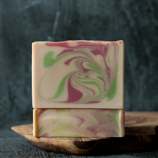 raspberry mojito oat milk soap bar