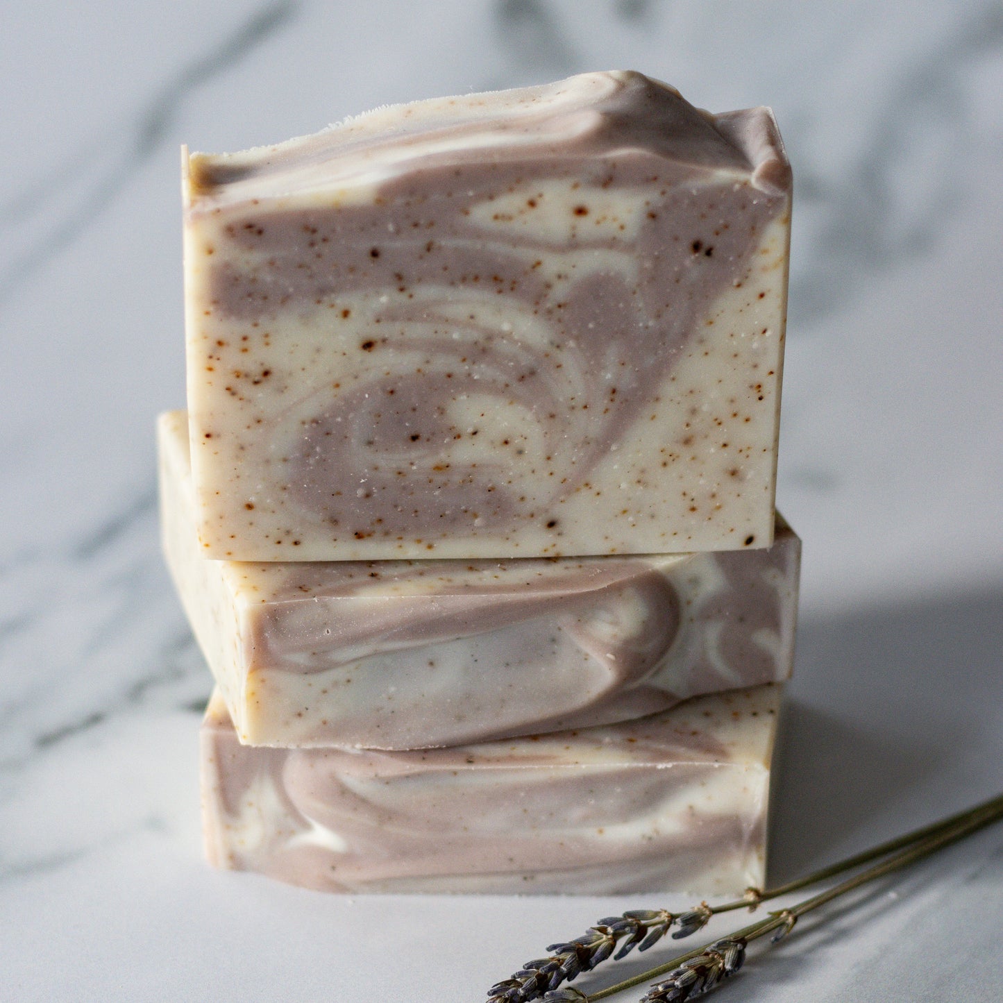 lavender earl grey oat milk soap with purple clay and tea exfoliation