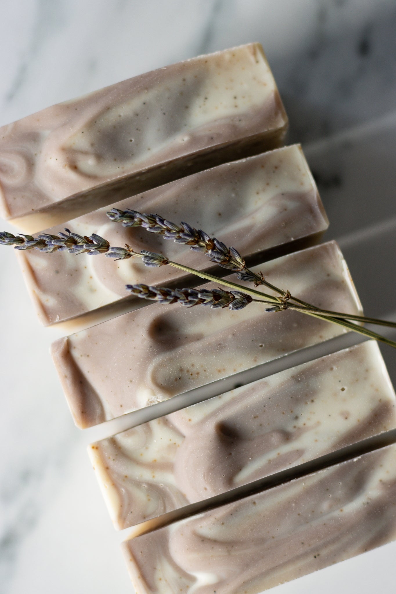 lavender earl grey oat milk soap with purple clay and tea exfoliation